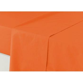 Sábana Encimera de Algodón Percal 200 Hilos Naranja Óxido - Transpirable, Duradera y de Fácil Planchado