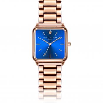 Amelia Parker Pacific Ocean Women's Watch - Rose Gold Link - 28 mm