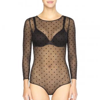 long sleeve bodysuit flocked