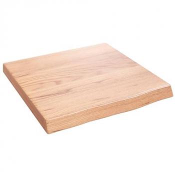 vidaXL Wall Shelf - Light Brown, 40x40x(2-4) cm, Treated Solid Wood Oak
