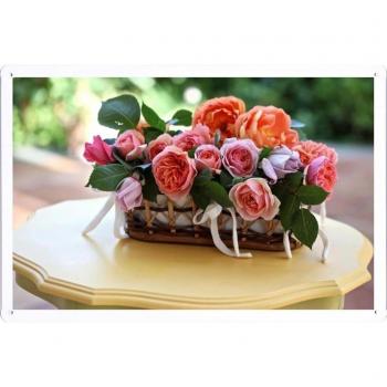Metal cartel Cartel de chapa Hojalata sesión Flower Tin Sign Roses Flowers Flowing Trash Leaves Table 38709 Retro Vintage Pared Decoración by hamgaacaan