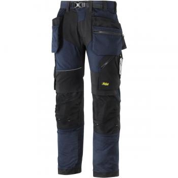 Pantalones de Trabajo FlexiWork Snickers 6902 para Hombre en Marino/Negro con Bolsillos para Herramientas Talla 38S
