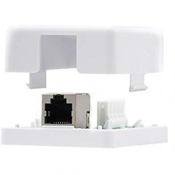 NanoCable 10.21.1101 - Roseta de superficie RJ45 con 1 toma de conexión Cat.5E FTP, blanco