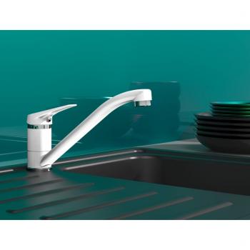 Grifo monomando de cocina EISL SPEED blanco cromado
