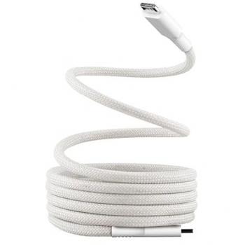 Cable Magnético USB-C a USB-C 1,5m Blanco con Carga Rápida 60W y Funda Antinudos T'nB