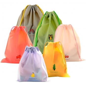 Juego de 6 Bolsas de Cuerdas Coolzon® Saco de Deporte Bolso de Gimnasio PE Plástico Impermeable Seca de Viaje Gymsack Drawstring Bags