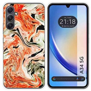 Funda de Silicona Personalizada para Samsung Galaxy A34 5G Diseño Mármol con Dibujos