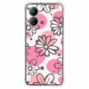 Funda Antigolpes de Silicona para Vivo Y17s con Diseño de Flores 09