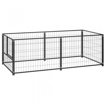 vidaXL Dog Kennel Black 200x100x70 cm Steel