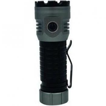 Linterna de mano LED COB 20W 2000lm con cable USB C, haz de luz hasta 148m, IPX4, Ø30x104mm, color negro y gris