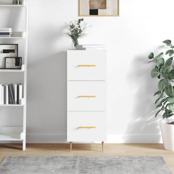 Aparador de madera de ingeniería blanco 34,5x34x90 cm - Mueble de Almacenaje Moderno para Salón, Buffet, Armario Auxiliar y Armario de Almacenamiento