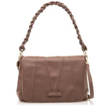 Bolso de hombro Mariamare rosa con asa trenzada y cierre de cremallera, casual y sintético