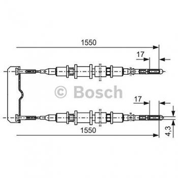 Cable de freno de mano BOSCH 1 987 477 250 para Opel Omega y Senator
