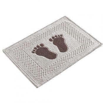 Alfombra de Baño Antibacteriana y Antideslizante Ecru 100% Poliéster 50x70 cm