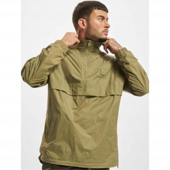 Urban Classics Men's Green Khaki Stand Up Collar Pullover Jacket