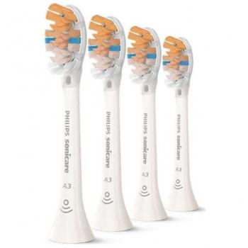 Cabezal de cepillo Philips Sonicare A3 Premium HX9094/10, recambio original, paquete de 4 unidades, color blanco