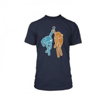 Camiseta Azul Portal 2 Hi Five Talla XL