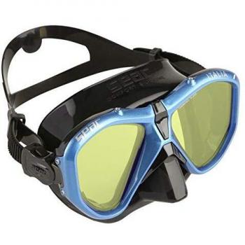 SEAC 750040 Máscara de Diseño Italiano y Cristal de Espejo, Adultos Unisex, Negro/Turquesa LS, Asian fit
