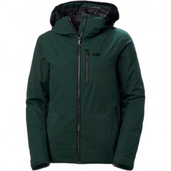 Chaqueta de esquí para mujer Helly Hansen W Valdisiere 2.0 con capucha, PrimaLoft, color verde oscuro, talla XL