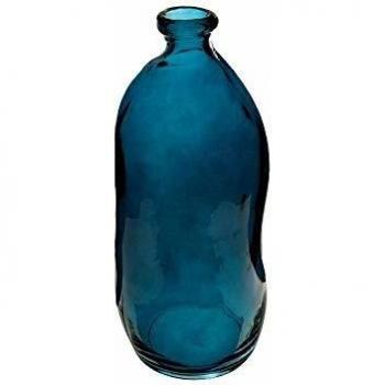 Botella de Vidrio Reciclado Azul 35 cm con Diseño de Búho