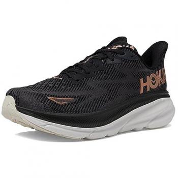 Hoka Women's Clifton 9 Road Running Shoes - Black/Rose Gold