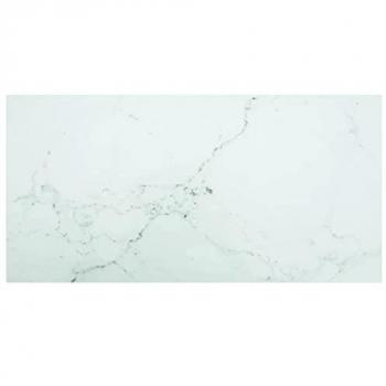 Tablero de mesa diseño mármol vidrio templado blanco 100x50 cm 6mm