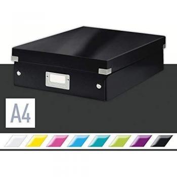 Leitz Click & Store Wow Caja Organizadora Mediana con 2-4 Compartimentos Ajustables - Color Negro