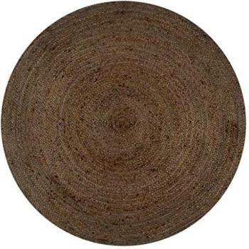 vidaXL Alfombra de Yute Tejida a Mano Redonda Felpudo Moqueta Hogar Decoración para Interior y Exterior del Hogar Casa Tapete Esterilla 90 cm Gris