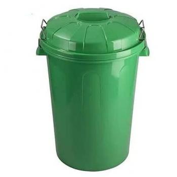Cubo de Basura Verde con Tapa y Asas de Presión 100 litros PLASTF
