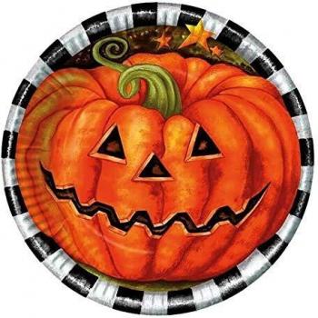 EUROCARNAVALES Pack DE 10 Platos con Calabaza 23 cm