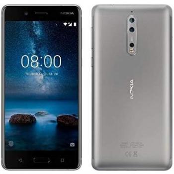 Nokia 8 - Smartphone de Acero, Pantalla 5.3, Procesador Qualcomm Snapdragon 835 Octa Core, Memoria Interna de 64GB, RAM de 4GB, Cámara Dual de 13MP, Android Nougat 7.1.1