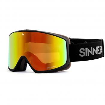 Sinner Sin Valley S Matte Black Women's Sunglasses with Orange Mirror and Pink Lenses