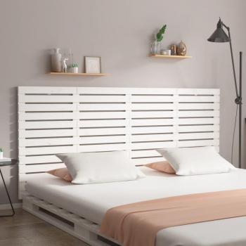 Cabecero de pared blanco 206x3x91,5 cm de madera maciza de pino Vidaxl