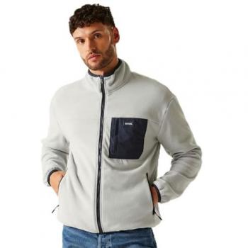 Regatta Frankie Men's Lightweight Full Zip Fleece Jacket Silver Grey/Navy 2XL