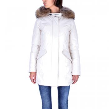 Woolrich Women's Luxury Arctic Raccoon Cream Parka Jacket Size L