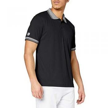 Wilson Polo deportivo de hombre, M Team Polo, Poliéster, Negro, Talla: S, WRA765402