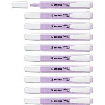 Marcador fluorescente STABILO swing cool - Caja con 10 unidades - Color violeta