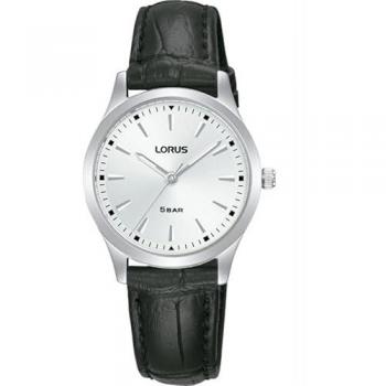Lorus Reloj Mujer Cuarzo 3 Agujas Correa Negra Acero Inoxidable 5 ATM Modelo RRX35JX9