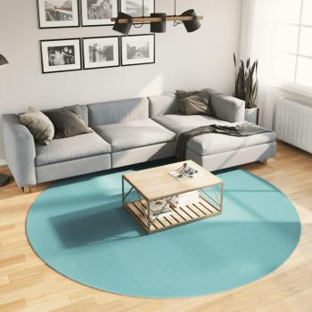Alfombra de pelo corto OVIEDO Ø 240 cm Color Antracita, Beige, Crema y Verde - Alfombra de Piso para Sala de Estar, Dormitorio, Habitación, Salón