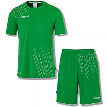 Conjunto de fútbol Uhlsport Score 26 Verde para hombre, incluye camiseta y pantalón corto, disponible en 10 variantes para adultos y niños