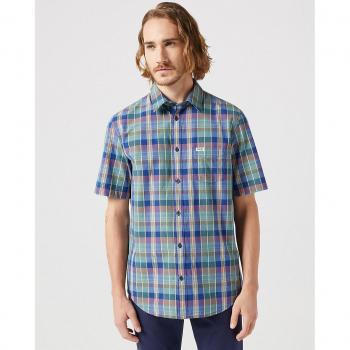 Camisa de Hombre Wrangler Classic Corte Cuadros Azul