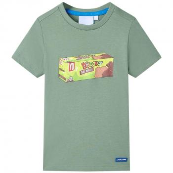 Camiseta de manga corta infantil caqui 116