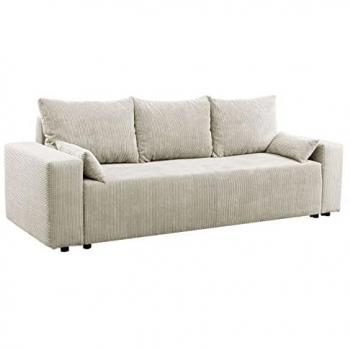 Sofá-cama Clovis 104 con caja de ropa de cama, dimensiones 250 x 90 x 94 cm, función de dormir y diseño moderno