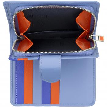 Dudu - Cartera grande de mujer de piel con botón y monedero cremallera, cuero suave colorido, RFID Block, con cremallera y titular de la tarjeta de crédito