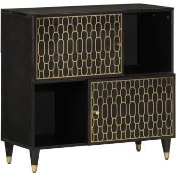 Aparador armario auxiliar 80x33x75 cm madera maciza de mango negro
