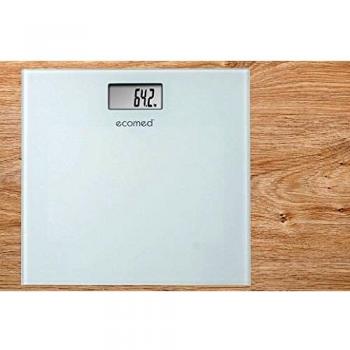 Ecomed PS-72E Báscula personal digital, hasta 150 kg, báscula de baño de vidrio con desconexión automática