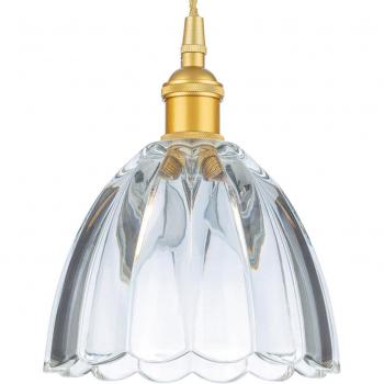 Colgante Wilshire Satin Gold con cristal decorativo 1 bombilla 16cm