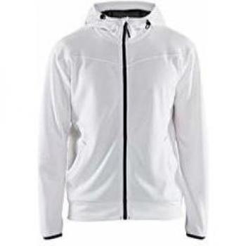 Blaklader Zippered Hoodie Sweatshirt White/Dark Gray Size M