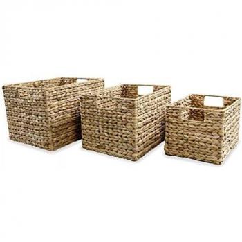 Water Hyacinth Storage Basket Set 3 Pieces