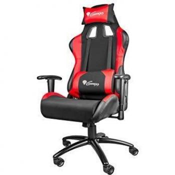 Silla Gaming Genesis Nitro 550, Asiento Acolchado, Negro/Rojo, Metal